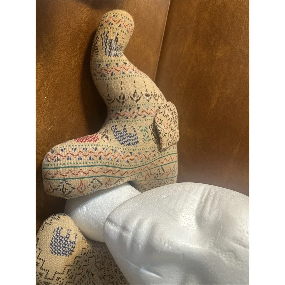 Elephant Neck Pillow handmade, Tan, Red, And Purples